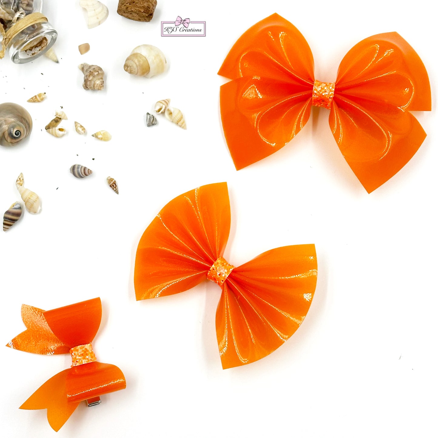 Orange shimmer pool bow