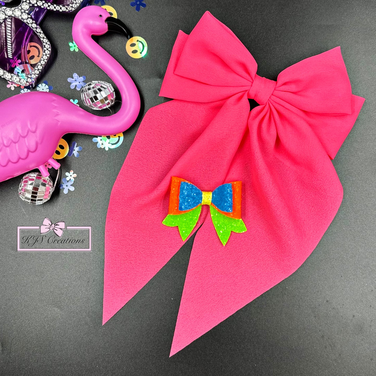 Neon pink Olivia with added mini Aurora