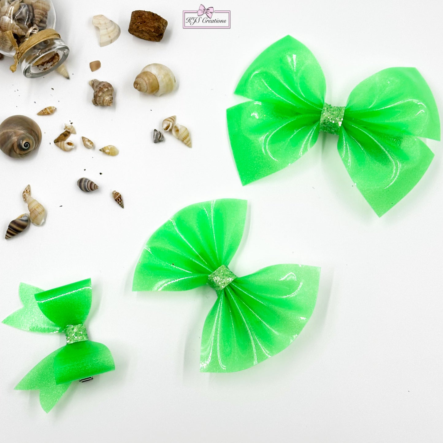 Bright Green glitter pool bow