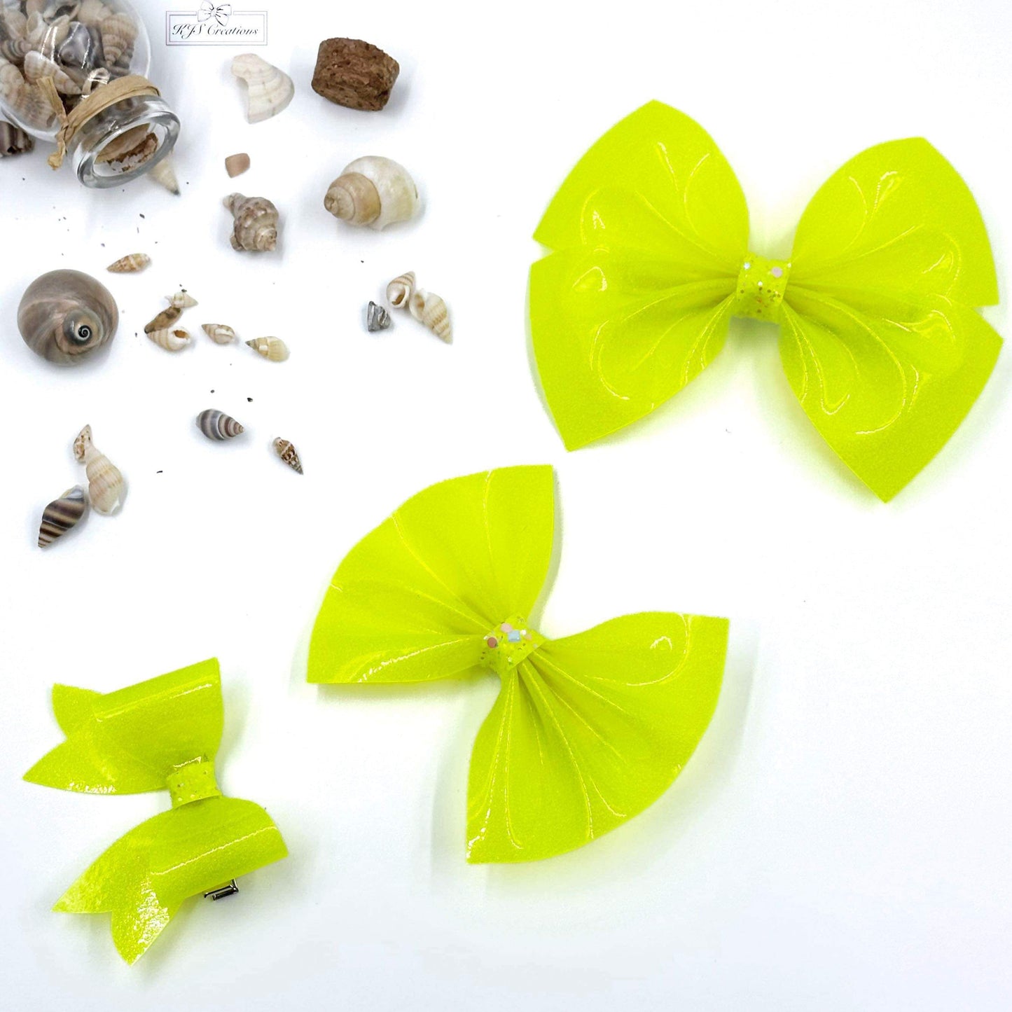 Neon yellow glitter pool bow