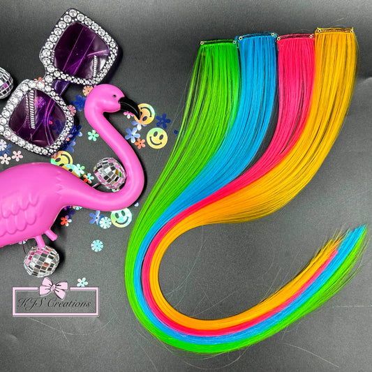 Neon hair clip in set