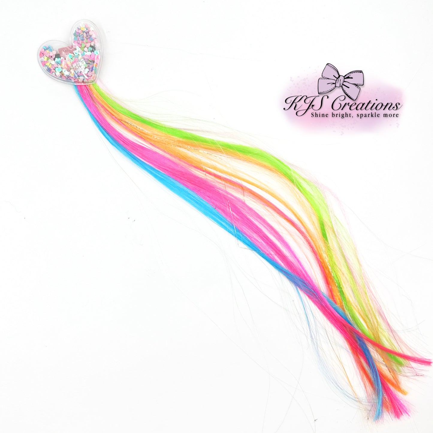 Heart synthetic hair clip