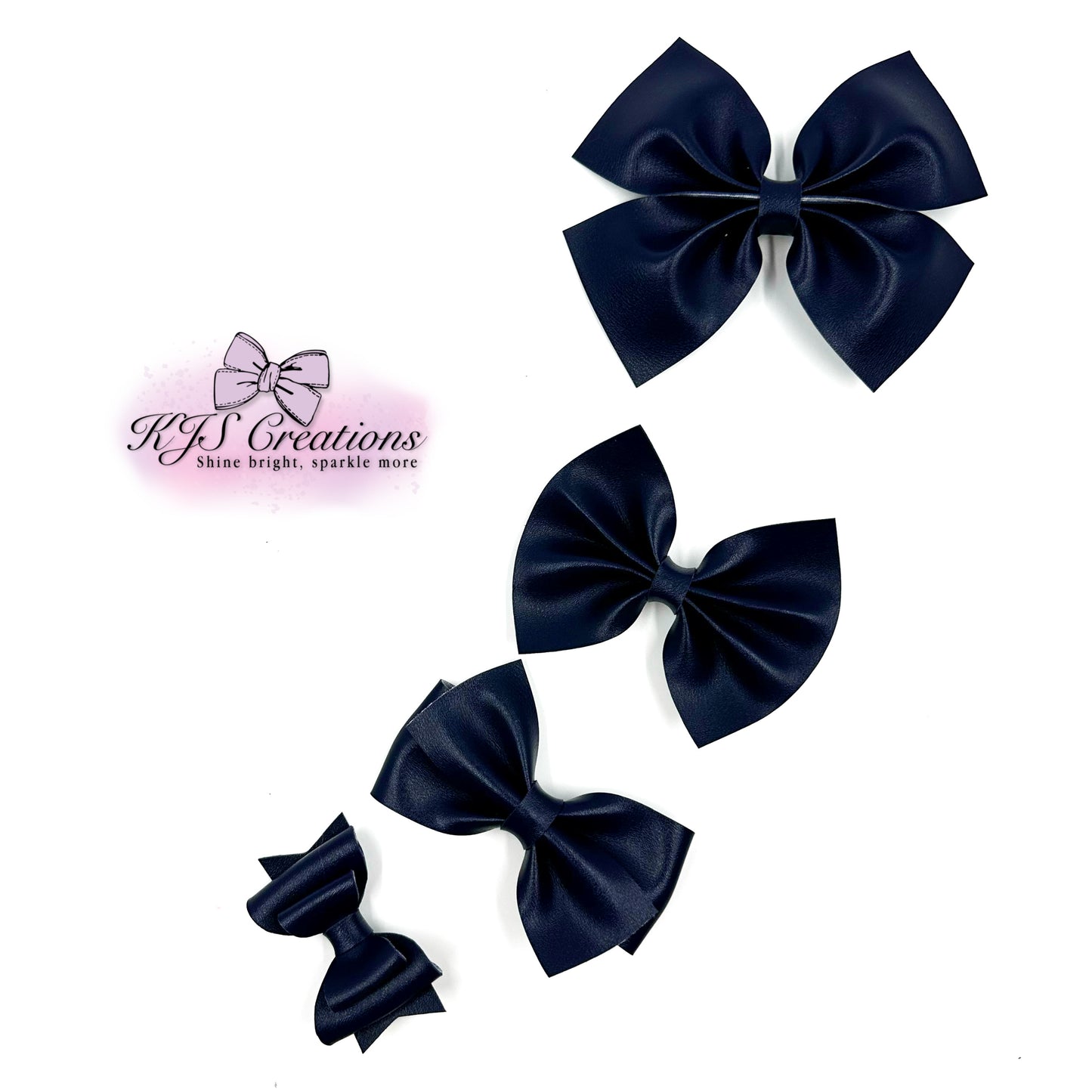Navy faux leather