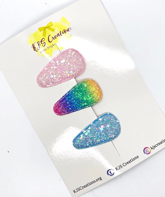 Rainbow snap clip set