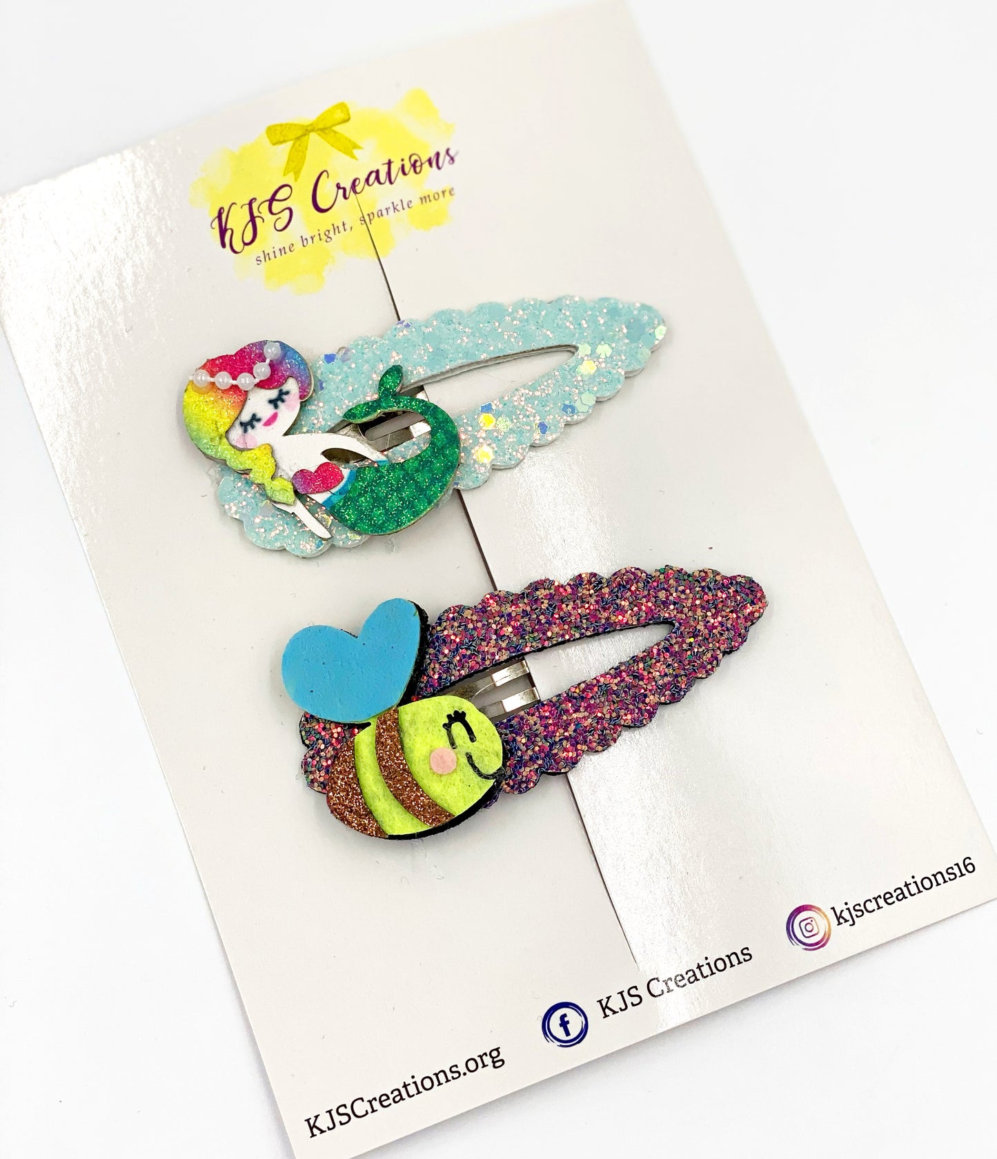 Mermaid and bumble snap clips
