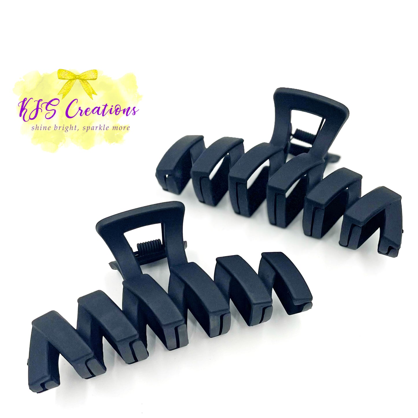 Black zig zag Claw clip
