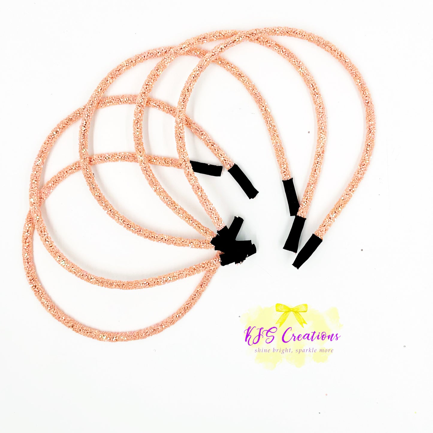 Peach Bellini glitter band