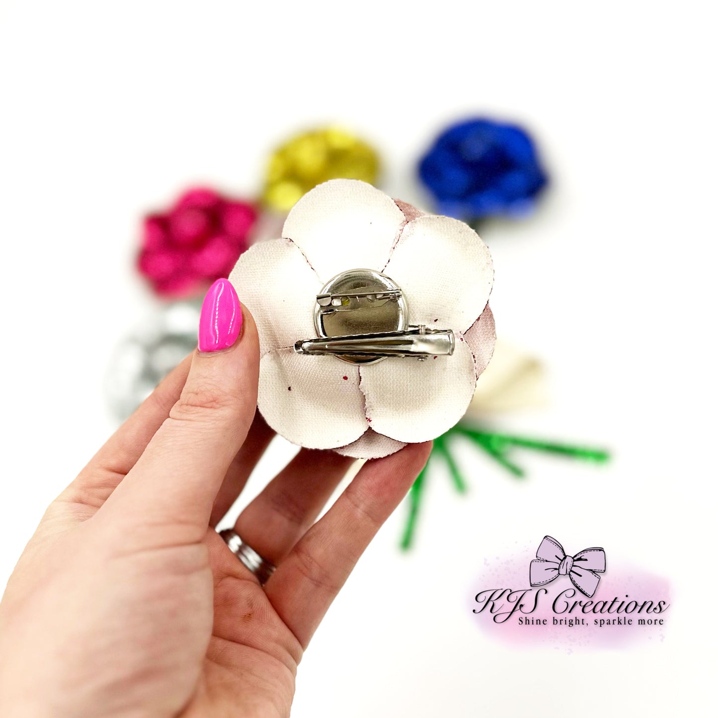 Rose brooch, and hair clip