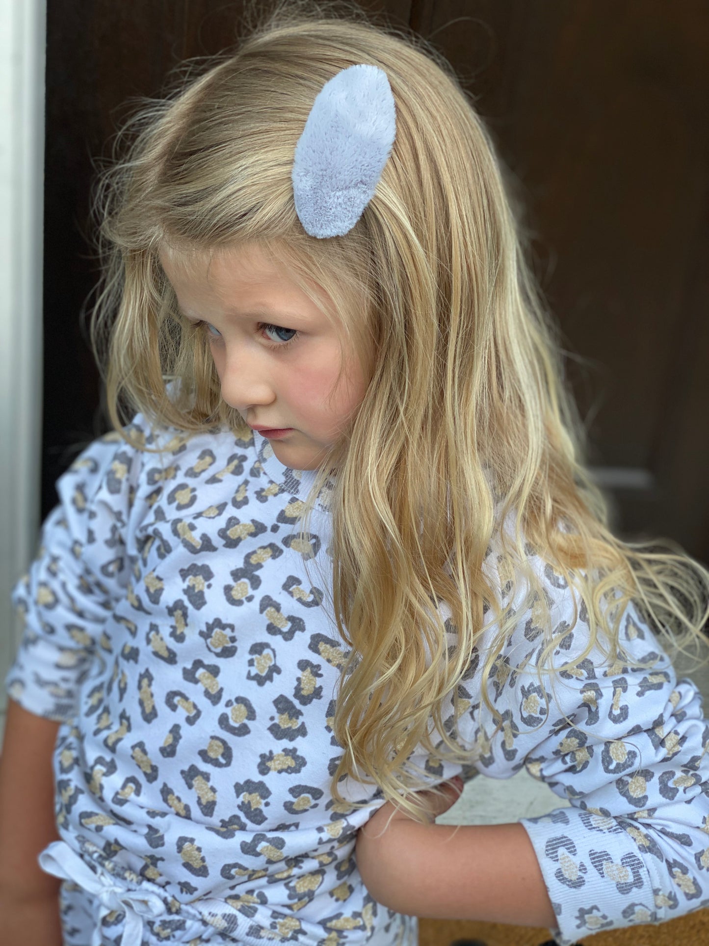 Fuzzy oval snap clip set