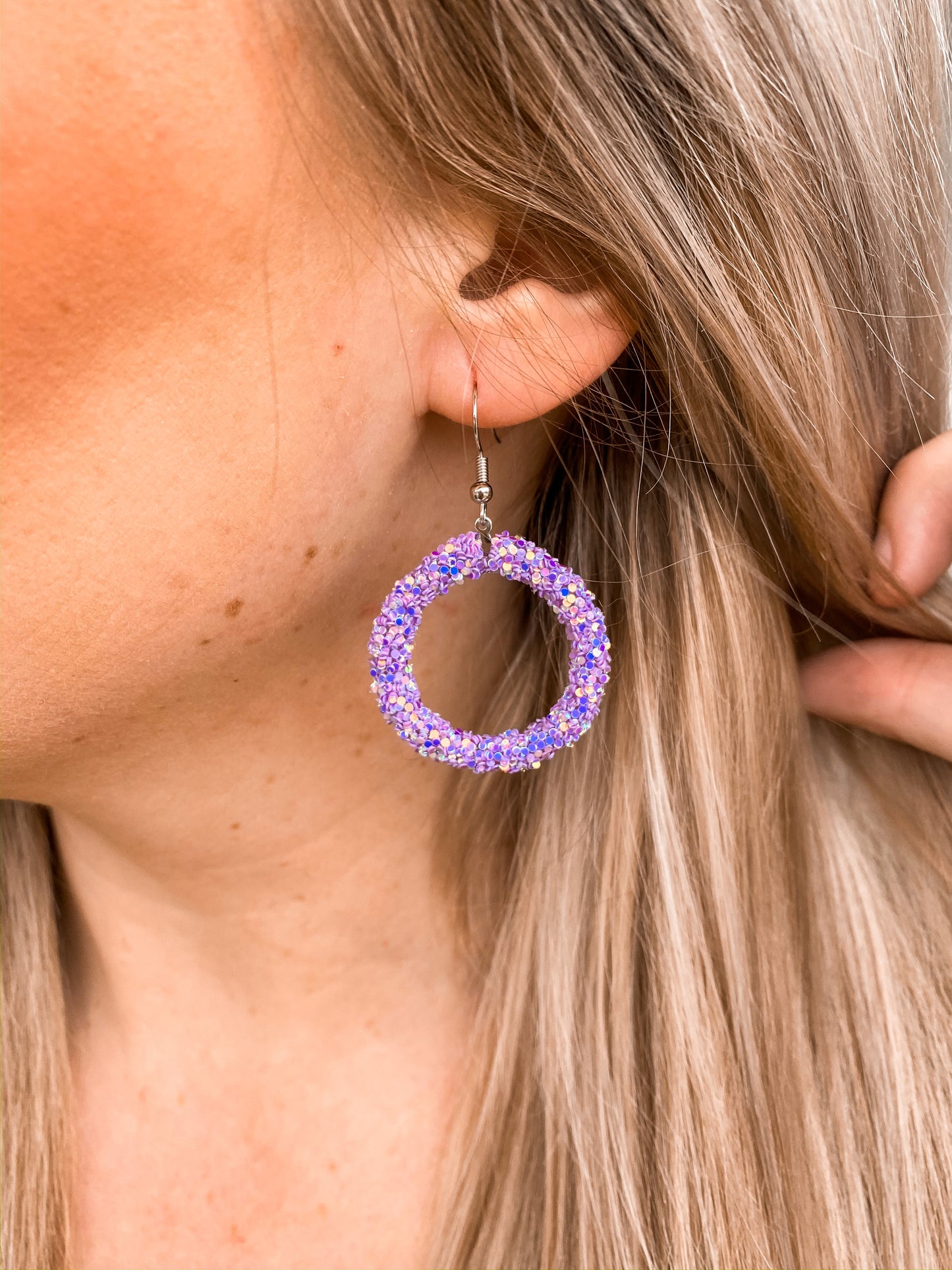 Perfectly Purple circle earrings