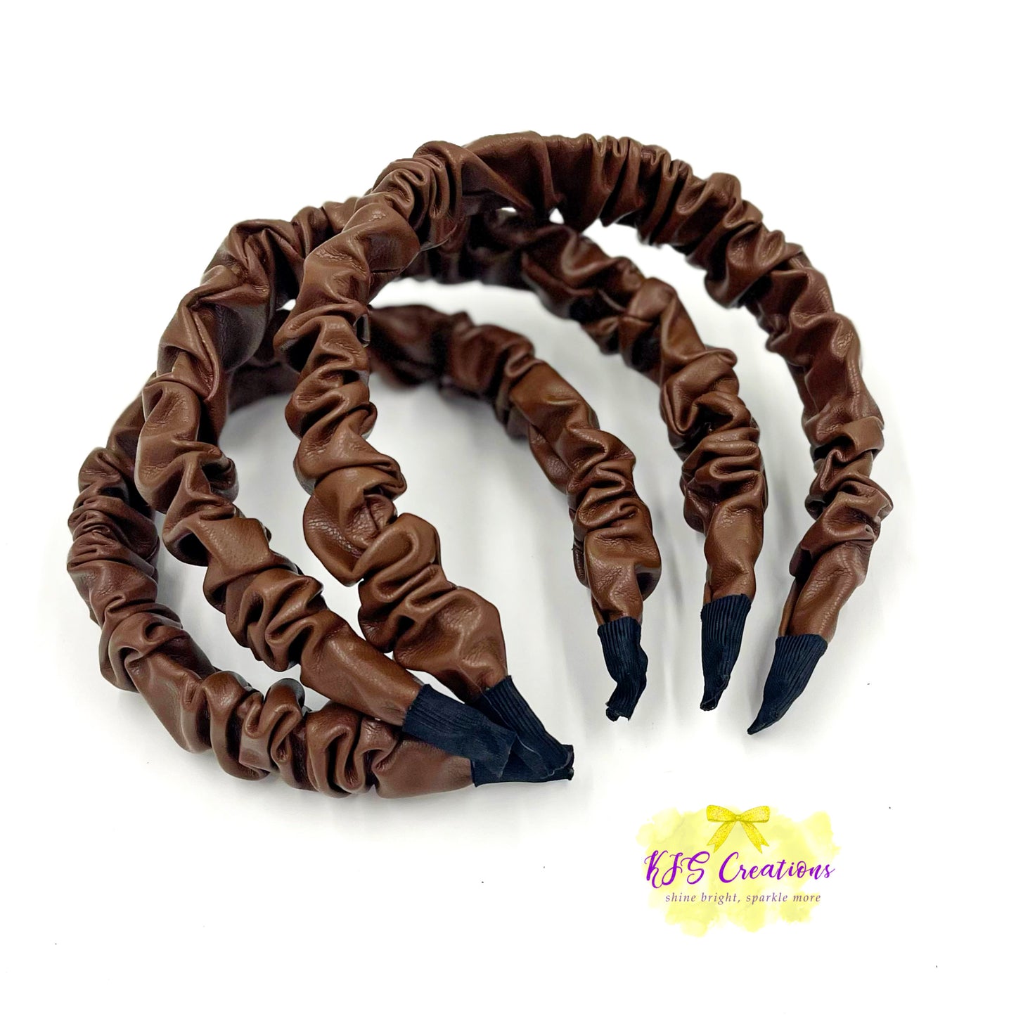 Brown leather headband