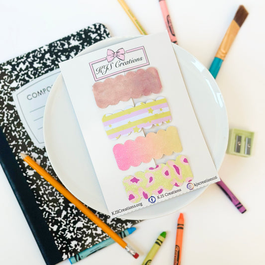 School bright snap clip set