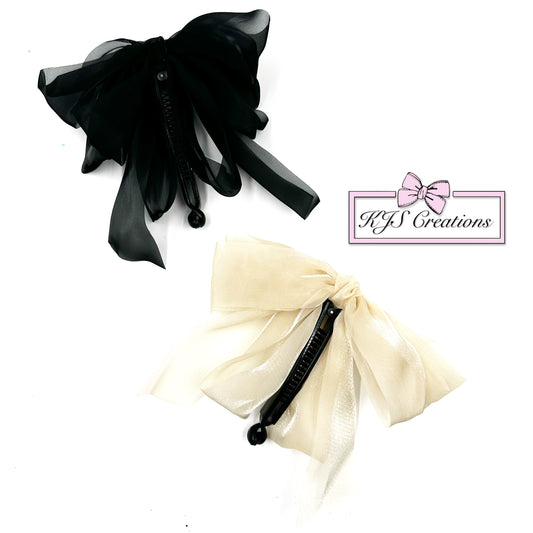 Chiffon bow banana clip ￼