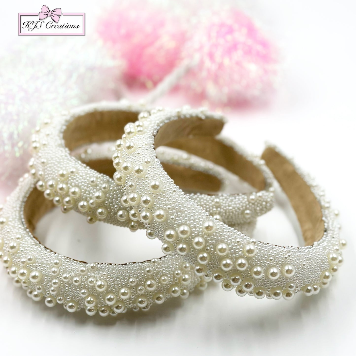 Wide white Pearl headband