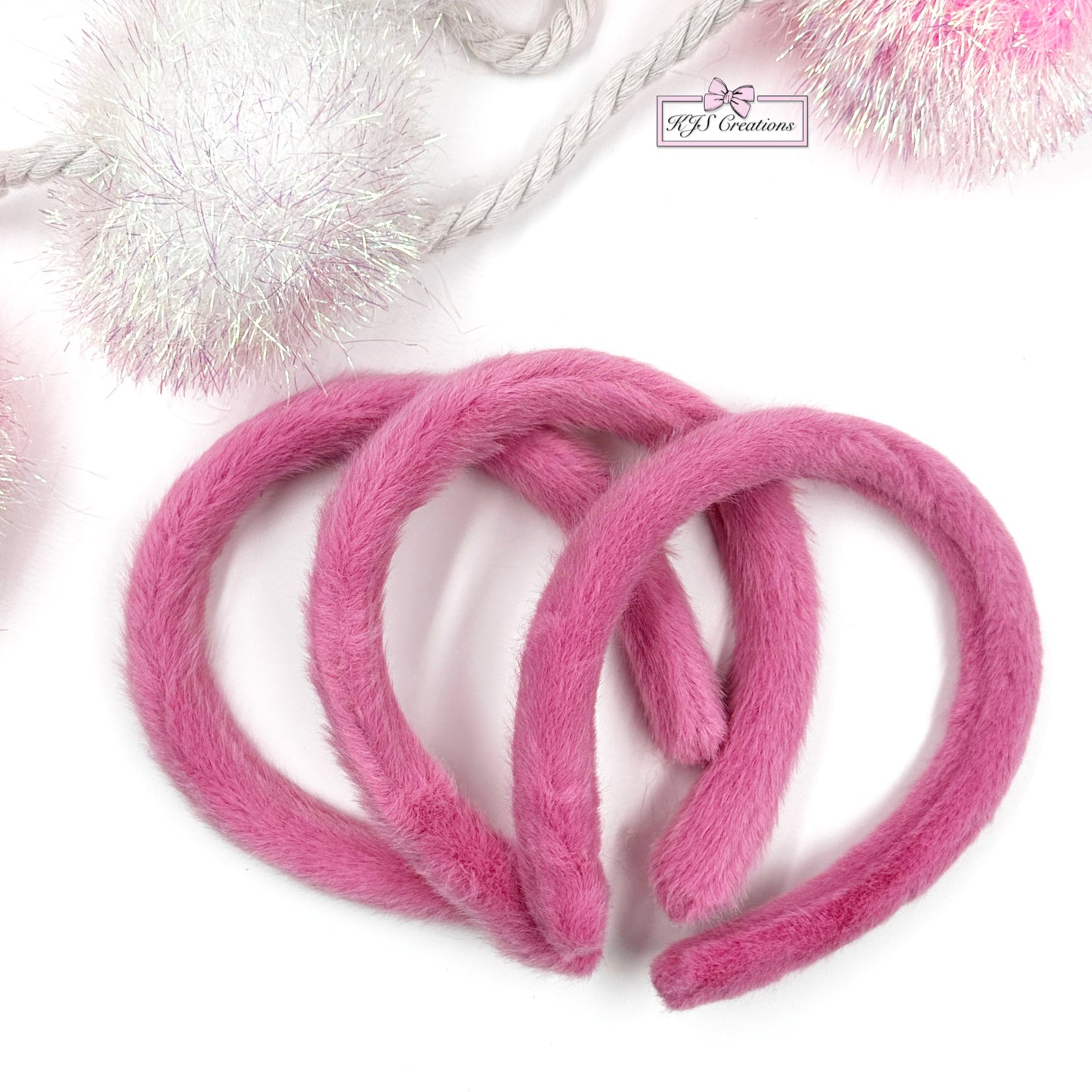 Fuzzy wide pink headband