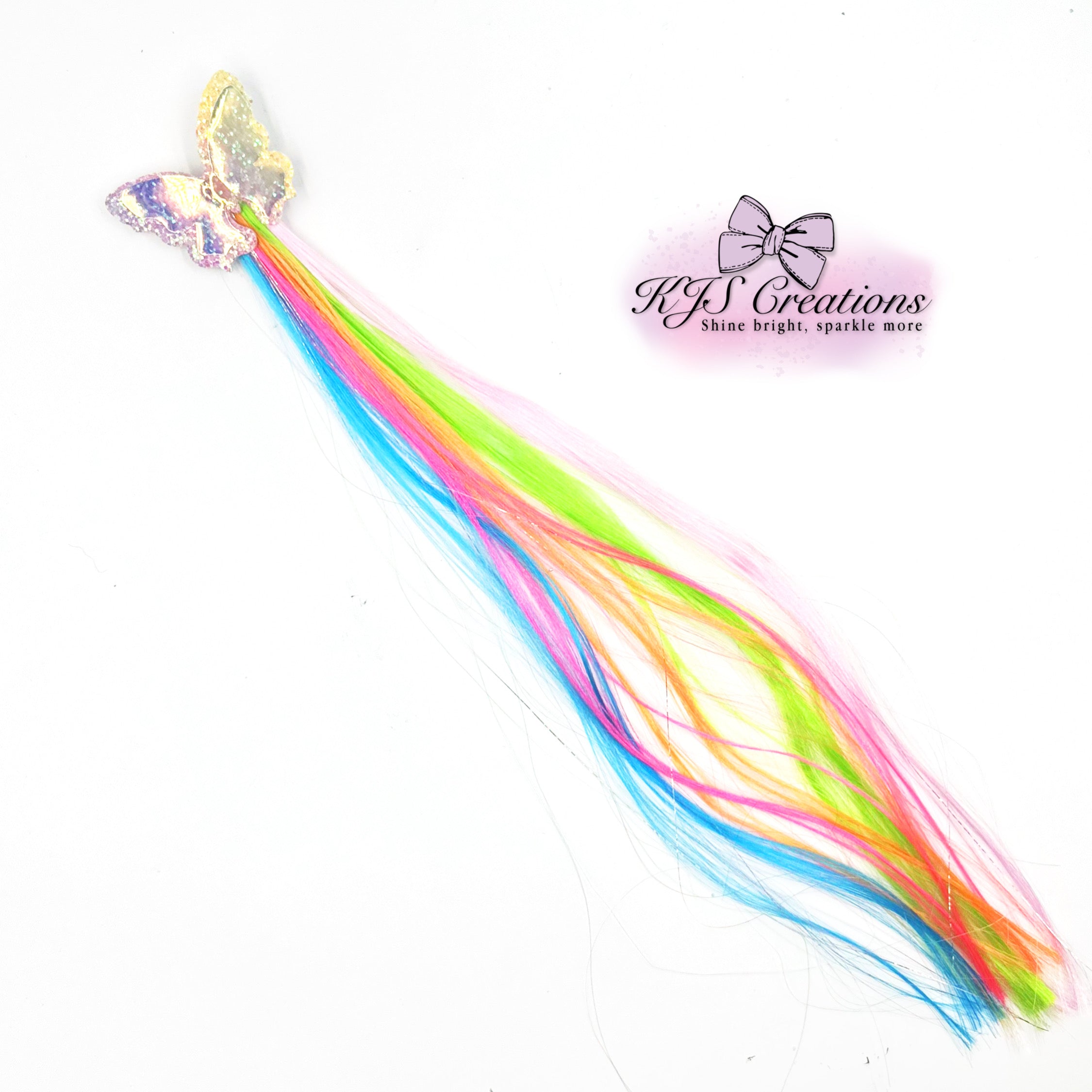 Butterfly synthetic hair clip