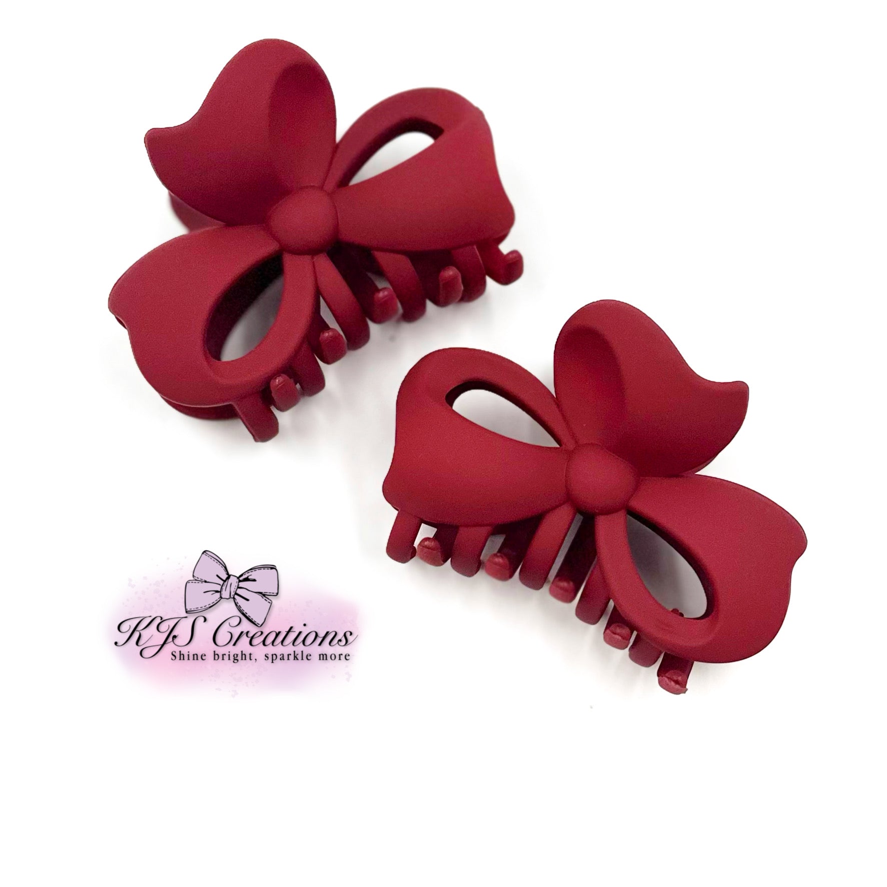 Red bow claw clip