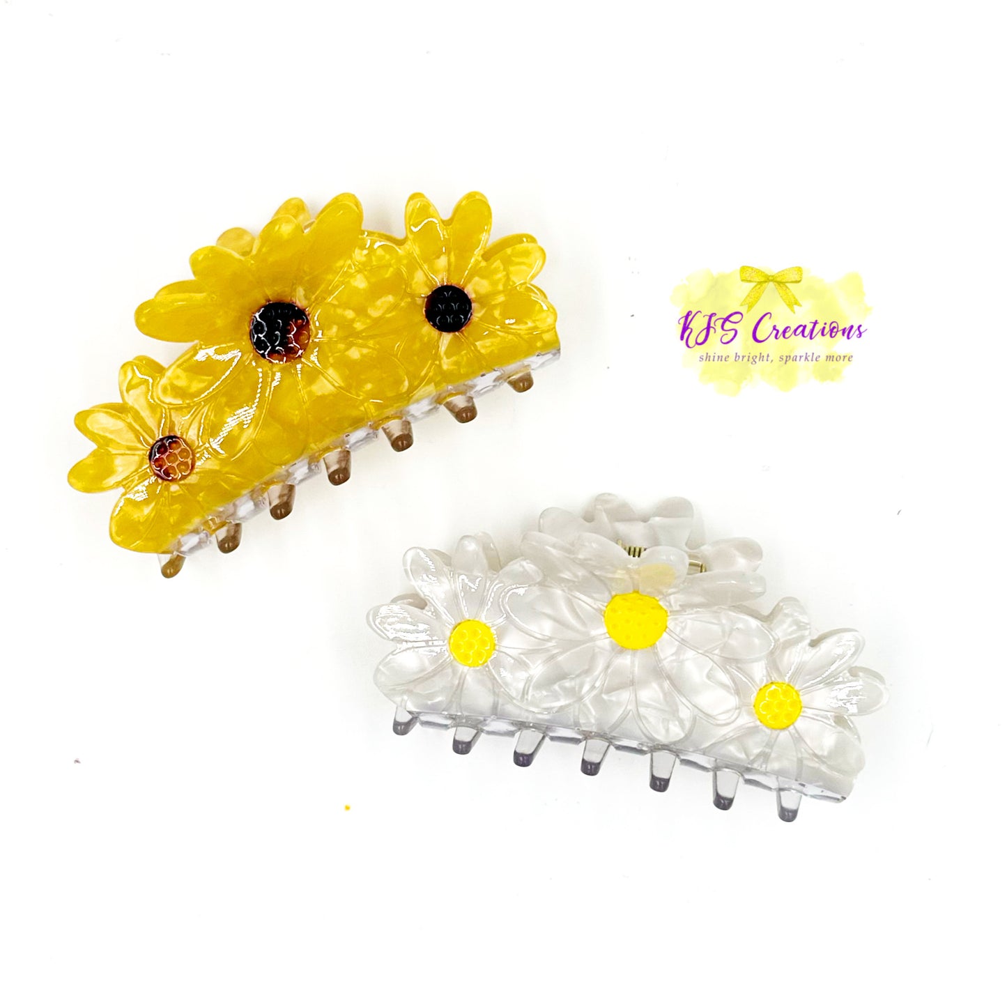 Daisy/ sunflower claw clips