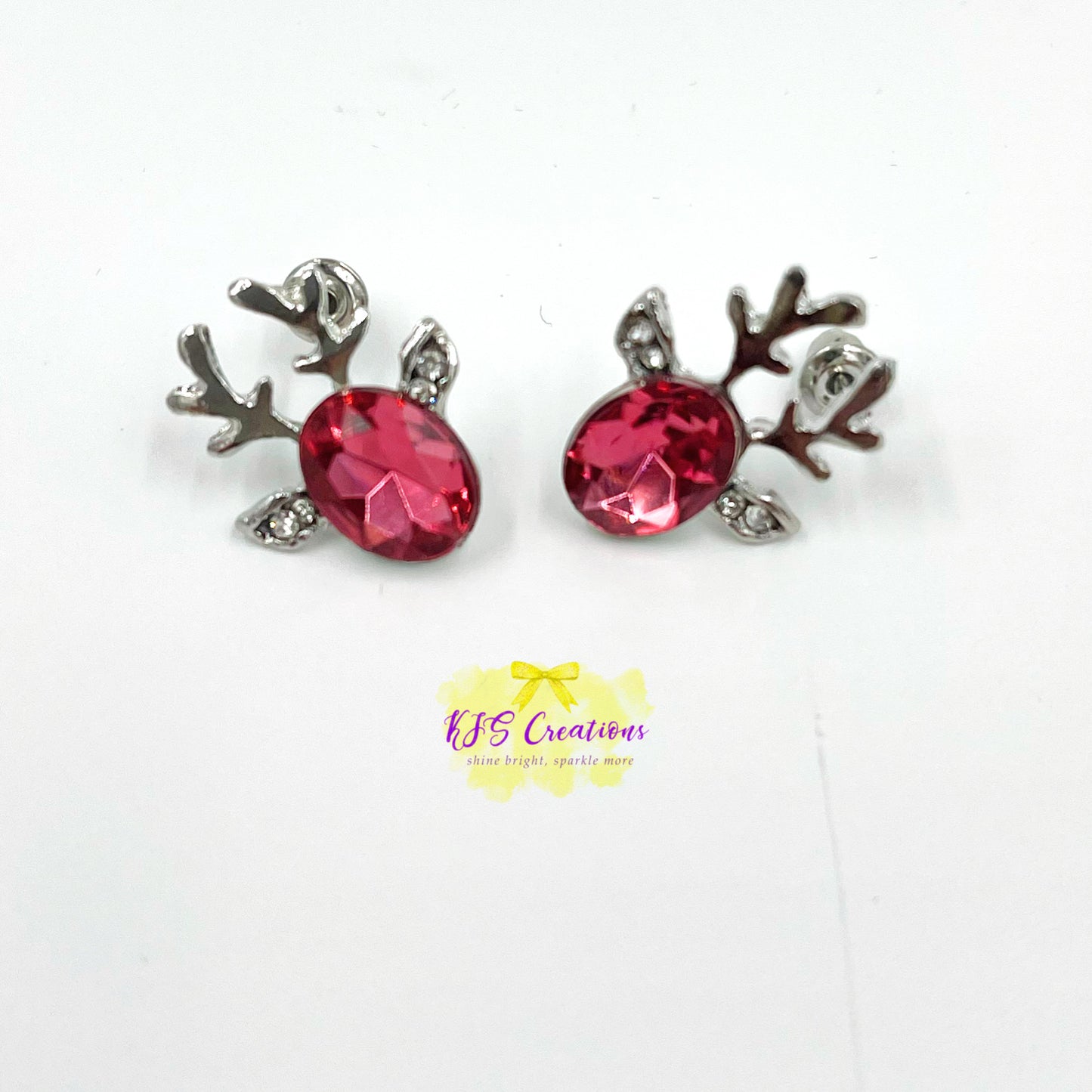 Ruby deer earrings